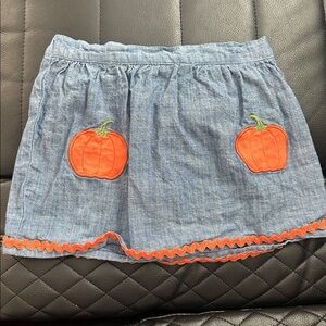 Gymboree Blue Skirt with Orange Pumpkin Detail